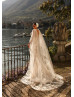 Ivory Lace Tulle Keyhole Back Wedding Dress With Removable Train